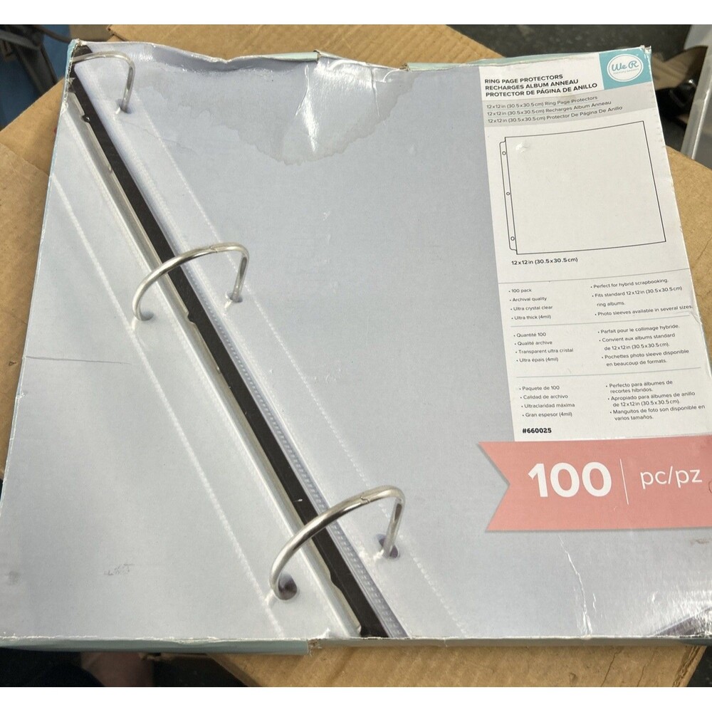We R Memory Keepers 12x12 Ring Page Protectors 100 Pack Scrapbook Refills 660025